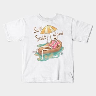 "Sun Salt Sand" Funny Skeleton Kids T-Shirt